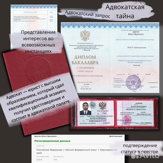 Юридические услуги от Адвоката