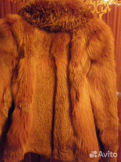 Шикарный лисий полушубок натуральный мех из лисы