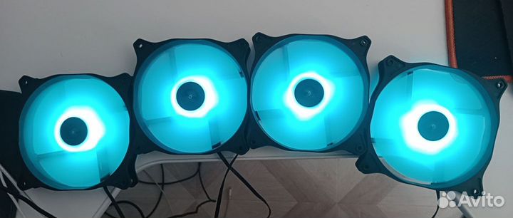 Корпусный вентилятор Deepcool синий. Комплект 4 шт