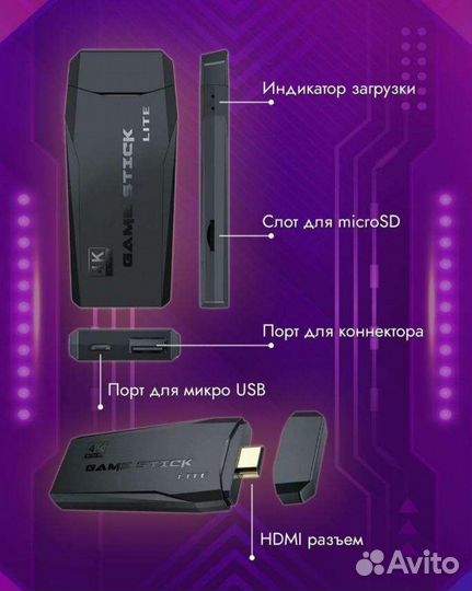Игровая приставка game stick 64gb lite