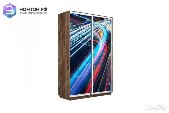 Шкаф-купе 2-х дверный Нонтон фото №1008 / крафт та