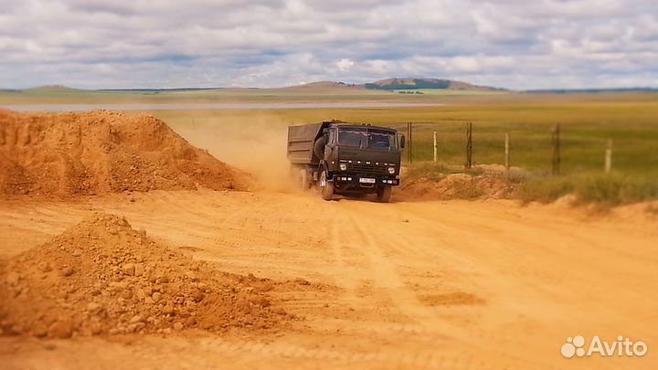 Щебень гранитный, Песок строительный, Земля, Отсев