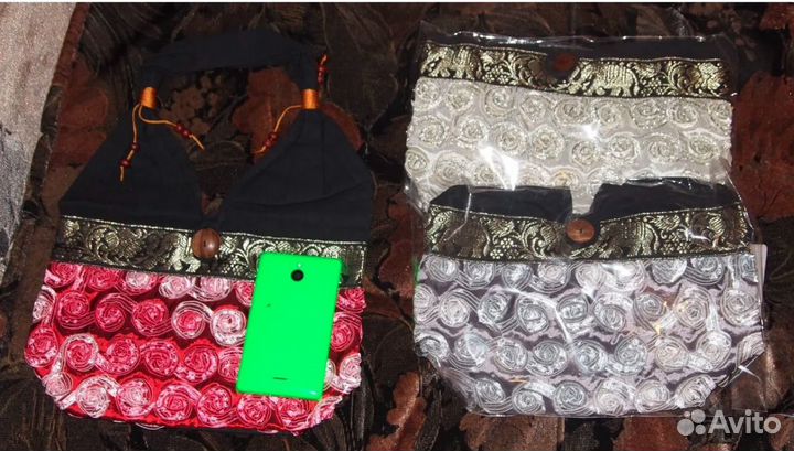 Thai silk handmade hobo handbag \ Сумочки Хобо