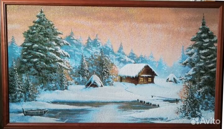 Панно гобелен Зимний пейзаж