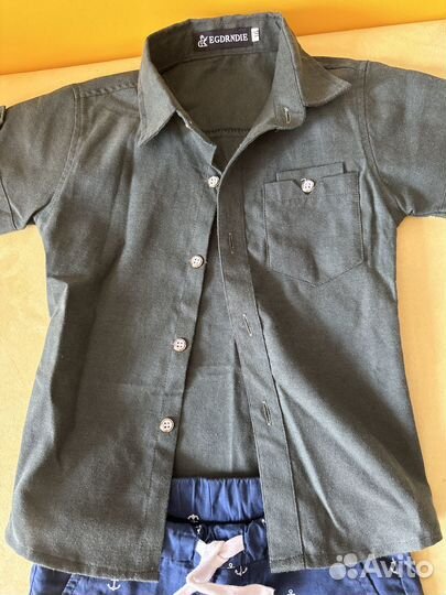 Детская рубашка с шортами 104-110