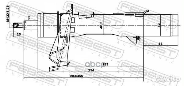 Амортизатор передний левый 216651984FL Febest