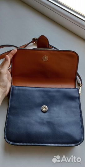 Сумка женская кожаная трёхцветная через плечо