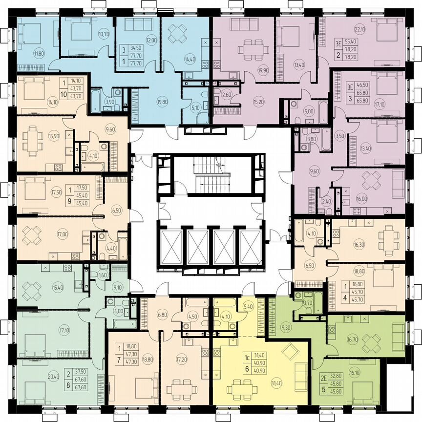 3-к. квартира, 65,8 м², 16/28 эт.