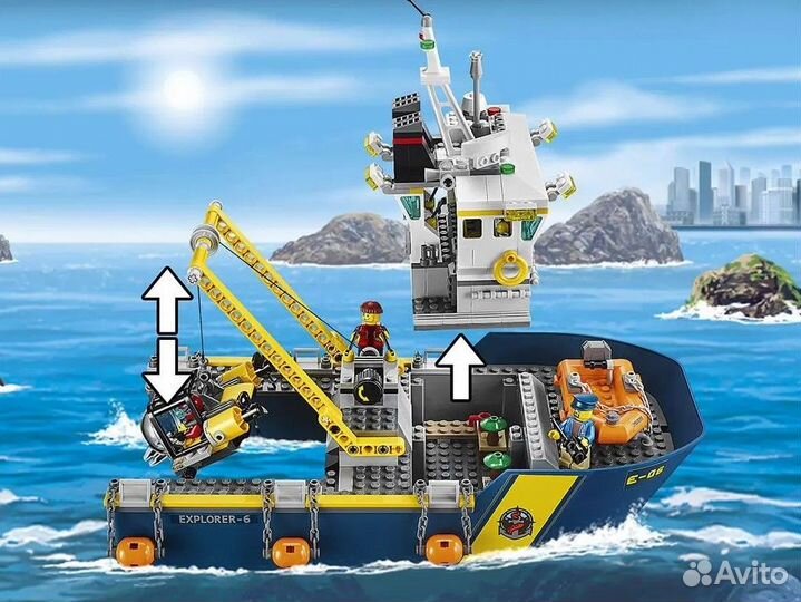 Аналог lego City 60095 Корабль исследователей морс