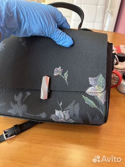 Сумка кожаная ручная роспись