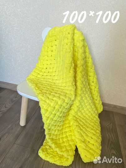 Плюшевый плед ручной работы