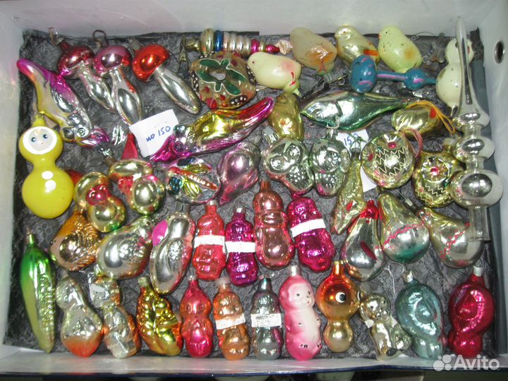 Елочные игрушки СССР - прищепки,подвески,стеклярус