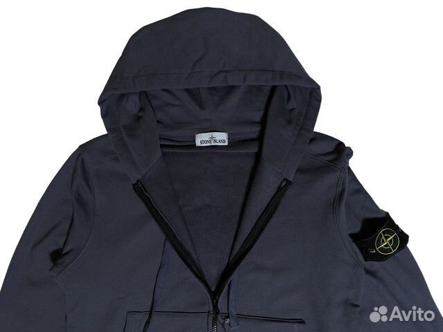 Зип худи Stone Island синяя размер XL