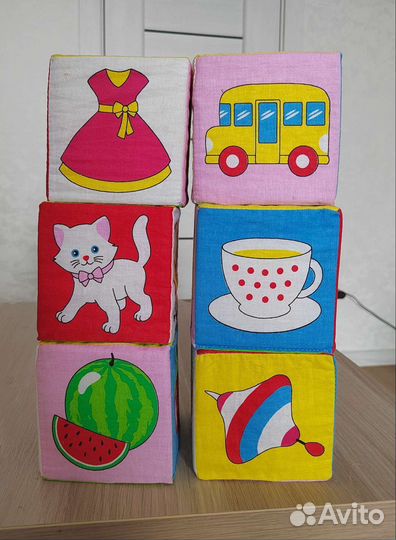 Мягкие развивающие кубики Мякиши