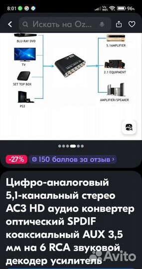 Аудио декодер конвертер 5.1