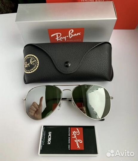 Очки ray ban aviator авиаторы зеркальные