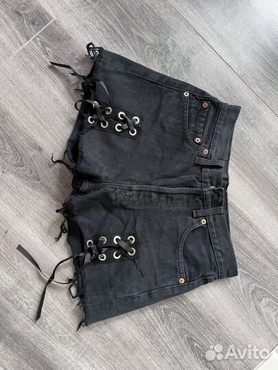 Levi's 501 Шорты джинсовые со шнуровкой+синие