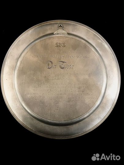 Коллекционная тарелка Zinn 1989 г. Германия