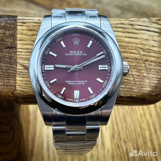 Часы Rolex Oyster мужские бордовые сталь