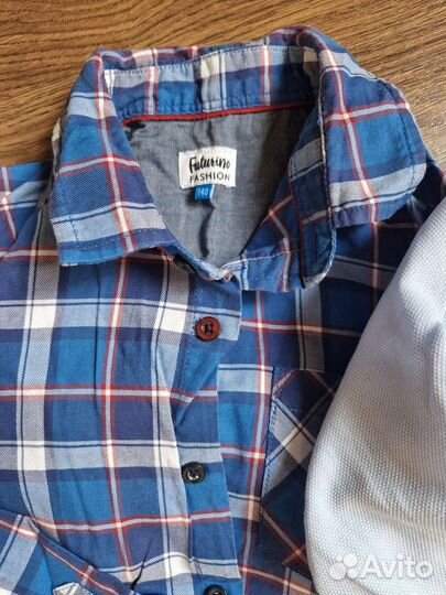 Рубашки,куртка, джинсы, лонгслив р-р 140
