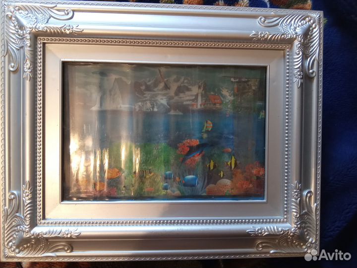 Светильник ночник аквариум с движущимися рыбками