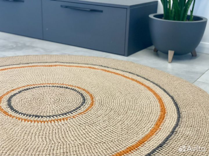 Ковер из джута круглый