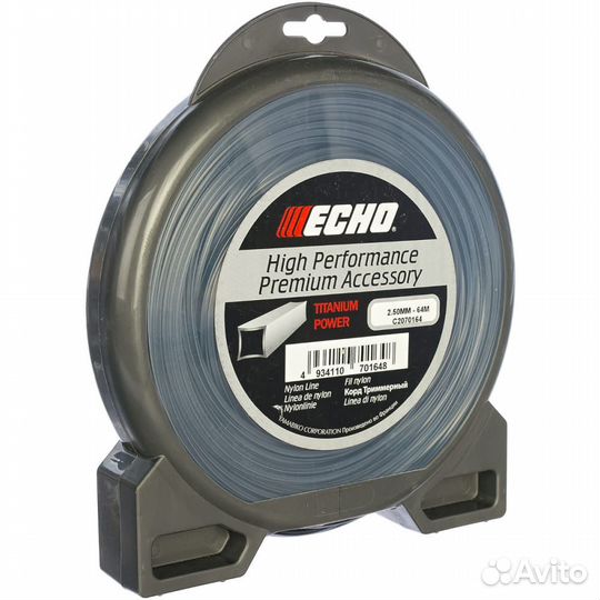 Триммерный корд echo 2.5 мм, 64 м, квадрат
