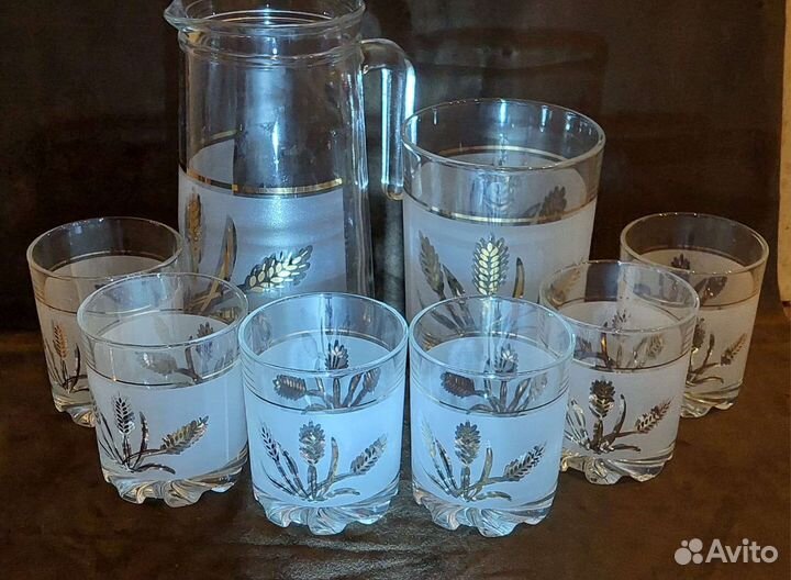 Стеклянный кувшин Италия со стаканами