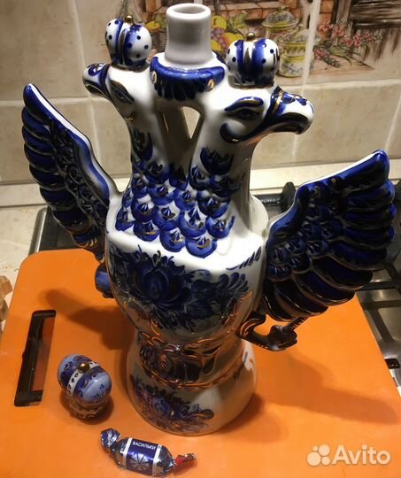 Штоф «Двуглавый орёл» (Гжель) 1,9 л