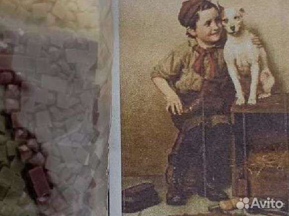 Алмазная вышивка мальчик с собакой 30х40