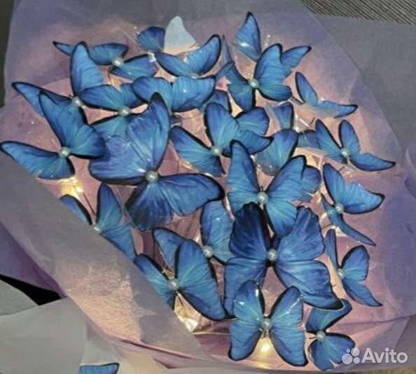 Светящийся букет, букет из бабочек