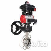 Затвор дисковый поворотный DN.ru WBV3232V-2W-Fb Ду65 Ру16, нержавеющая сталь 316L, уплотнение - Vito