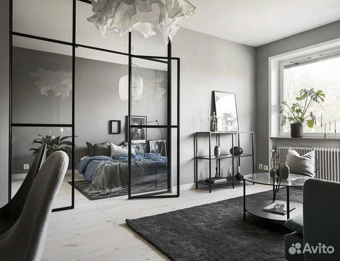 Перегородки раздвижные в стиле лофт в Одинцово