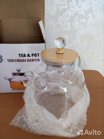 Чайник заварочный новый стеклянный