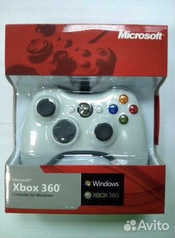 Геймпад проводной Xbox 360 Черный,белый