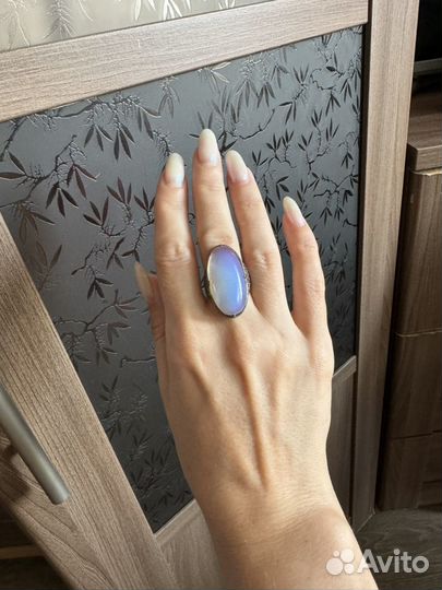 Кольцо и серьги - лунный камень