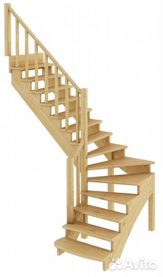 Лестница деревянная на 2 этаж комплект