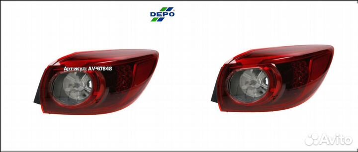 Фонарь задний правый внешний С LED (светодиоды) (хетчбэк) mazda 3 2013