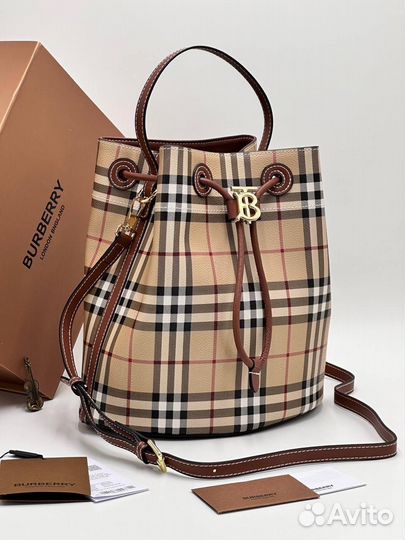 Сумка мешок Burberry Medium Check Bucket Bag