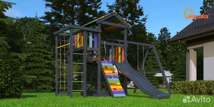 Детские площадки домики Савушка 5 (Black Edition)