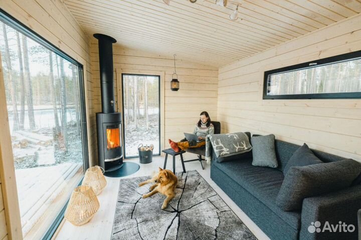 Модульный Финский дом баня не бочка из бруса viki