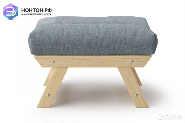 Пуф Амбер рогожка темно-серая