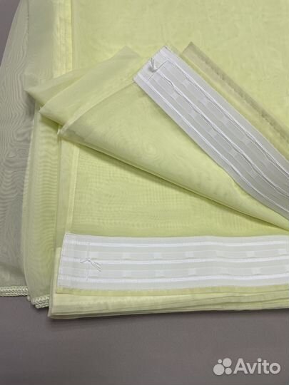 Тюль желтый 7 м готовый