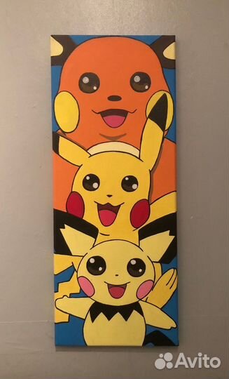 Интерьерная картина. Картина пикачу. Аниме