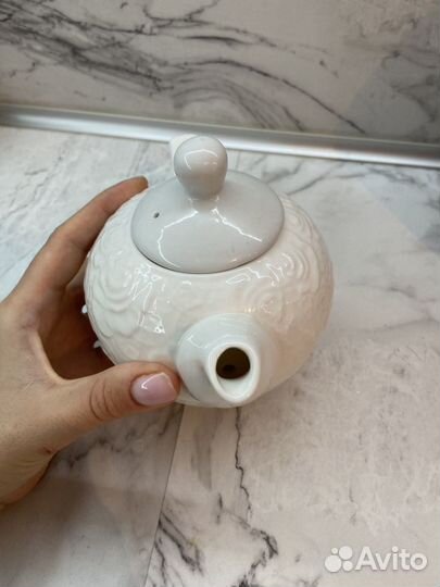 Заварочный чайник керамический белый