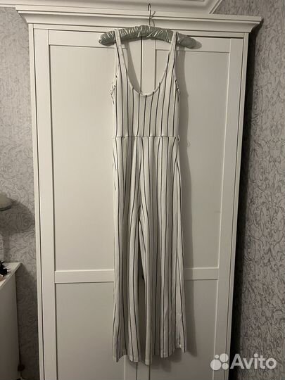 Комбинезон белый в полоску (+пояс), 48 размера