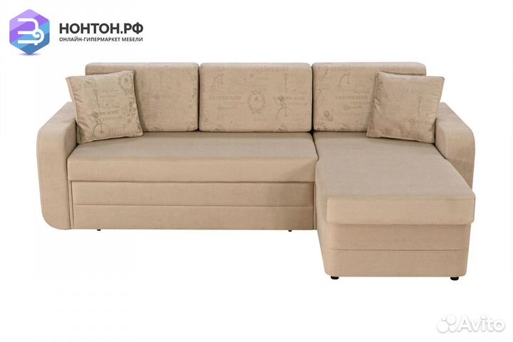 Диван угловой дельфин Неаполь темно-бежевый