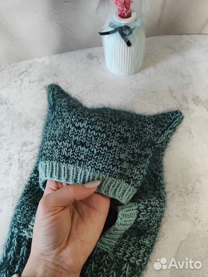 Шапка шлем с ушками