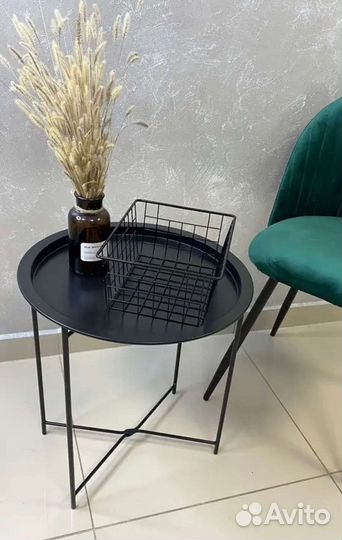 Столик новый журнальный круглый металический 35 см