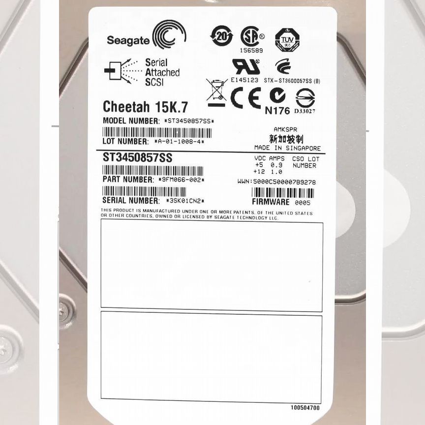 [ST3450857SS] Жесткий Диск Seagate 450gb Sas 3.5 15k St3450857ss